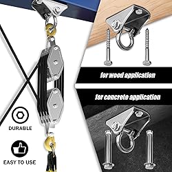 YATOINTO Rope Hoist Pulley System, 4400LB Block and