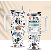 CGMIBAS 40oz Nurse Cups Tumbler with Handle Stainless Steel Nurse Appreciation Gifts for Women Coffee Travel Mug, Nurses Week Nursing School Graduation Gifts