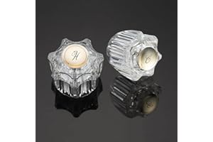 GCBCRIT Faucet Handles, Bathroom Faucet Knobs Replacement Compatible with Delta/Delex Faucets, Bathroom Faucet Handle Replacement, Hot and Cold Shower Faucet Handles in Clear Acrylic, 1 Kit