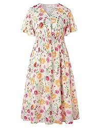 Hanna Nikole Plus Size Smocked Dress Short Sleeve