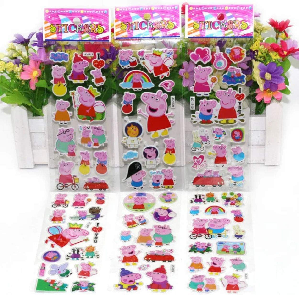Chaoiwah replacement for Pig sticker 3d coloful totally 5 sheets per pack