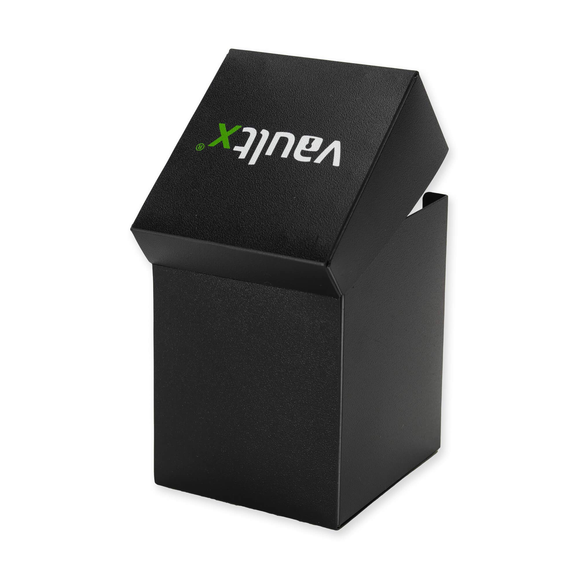 Vault X Trading Card Deck Box and 150 Black Card Sleeves, fits 100+ Sleeved Cards, Large Standard, Holder Storage Box, for MTG Commander Game, TCG (Black)