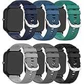 FitTurn [6-Pack] Compatible with Cubitt Aura Smartwatch/Aura Pro Strap, 22mm Soft Silicone Crosshatch Replacement Wristband Sport Band Bracelet for Aura/Aura pro, for Men/Women (6PackC)