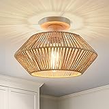WBinDX Woven Rattan Light Fixture Ceiling