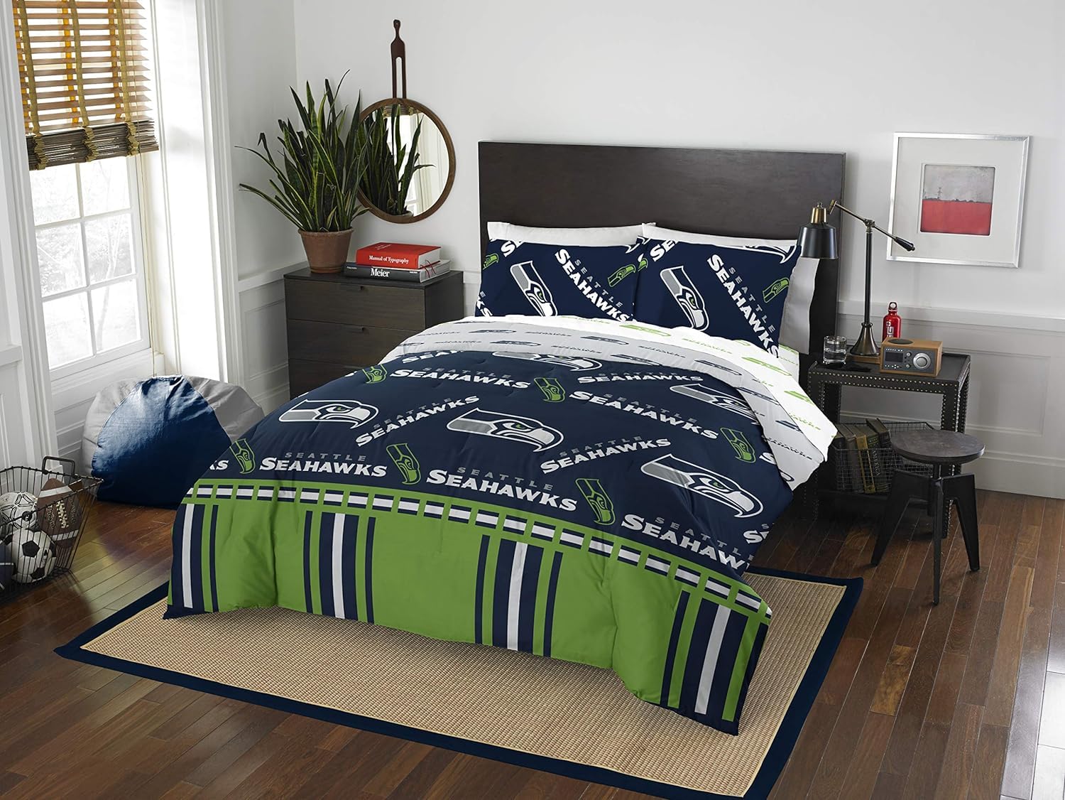 Photo 1 of Northwest NFL Seattle Seahawks Unisex-Adult Bed in a Bag Set, Full, Rotary Legacy