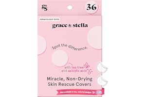 grace & stella Housses de sauvetage invisibles pour la peau primées avec hydrocolloïde (rond, 36 pièces) – avec acide salicyl