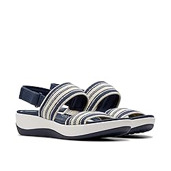Clarks Women's Casual Sandal, Navy Multi, 7.5 Wide