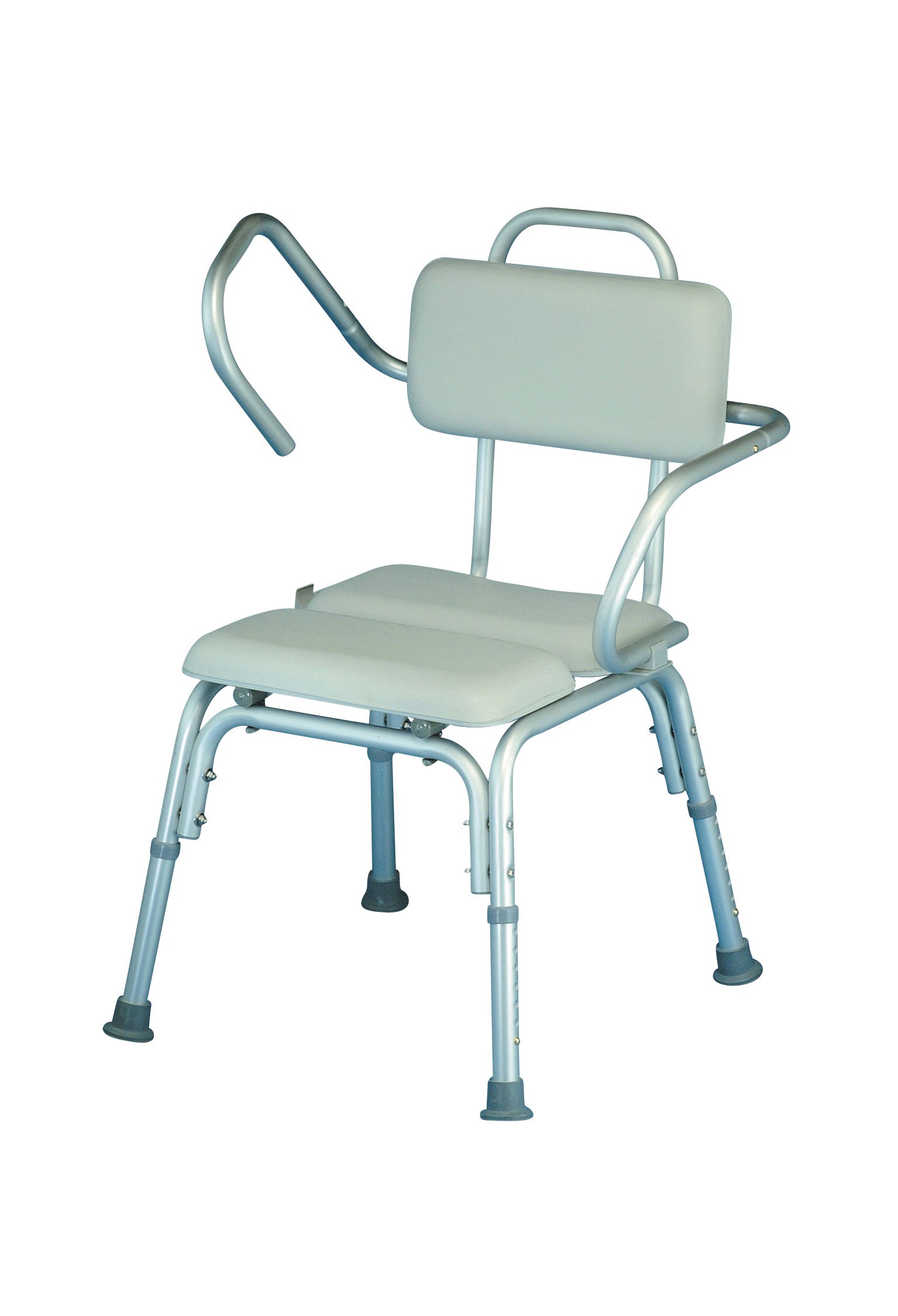 HOMECRAFT Lightweight Padded Shower Chair, Adjustable Bath Seat with Armrests for Bathing, Elderly, Disabled, and Limited Mobility, and Cutout for Personal Care, Shower Transport Chair, Shower Seat
