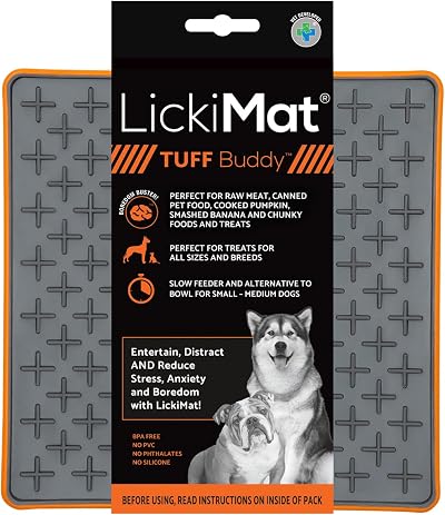LICKIMAT Tuff Heavy-Duty Buddy Dog Slow Feeder Orange