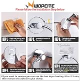 Wopeite Chrome Self Adhesive Towel Ring Stainless Steel 22lb Load view 6