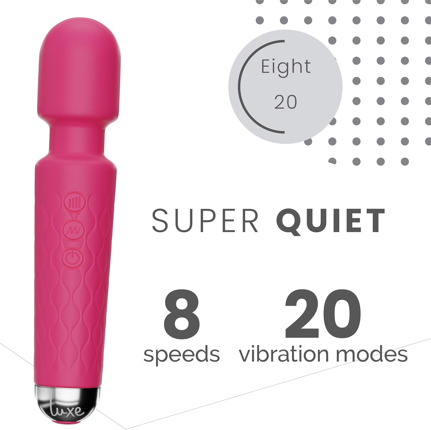 Full Body Wireless Wand Massager by Luxe Products, Waterproof Handheld Electric Massage with Skin Soft Silicone, Rechargeable - Image 4