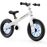 ROCKBROS Kids Balance Bike No Pedal Toddler Toy for 2-5 Years Old, 12" Anti-Slip &amp; Auto-Glow Wheels, Lightweight 7 lbs, Adjustable Seat (13.3-15.7"), Safe 360&deg; Steering for Boys &amp; Girls
