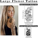 BASIFA 77 Sheets Temporary Tattoos for Women Men Realistic Lion Wolf Owl Snake view 3
