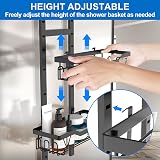 UUlioyer Hanging Shower Caddy Over Door 3-Tier Shelf No Drilling Black view 4