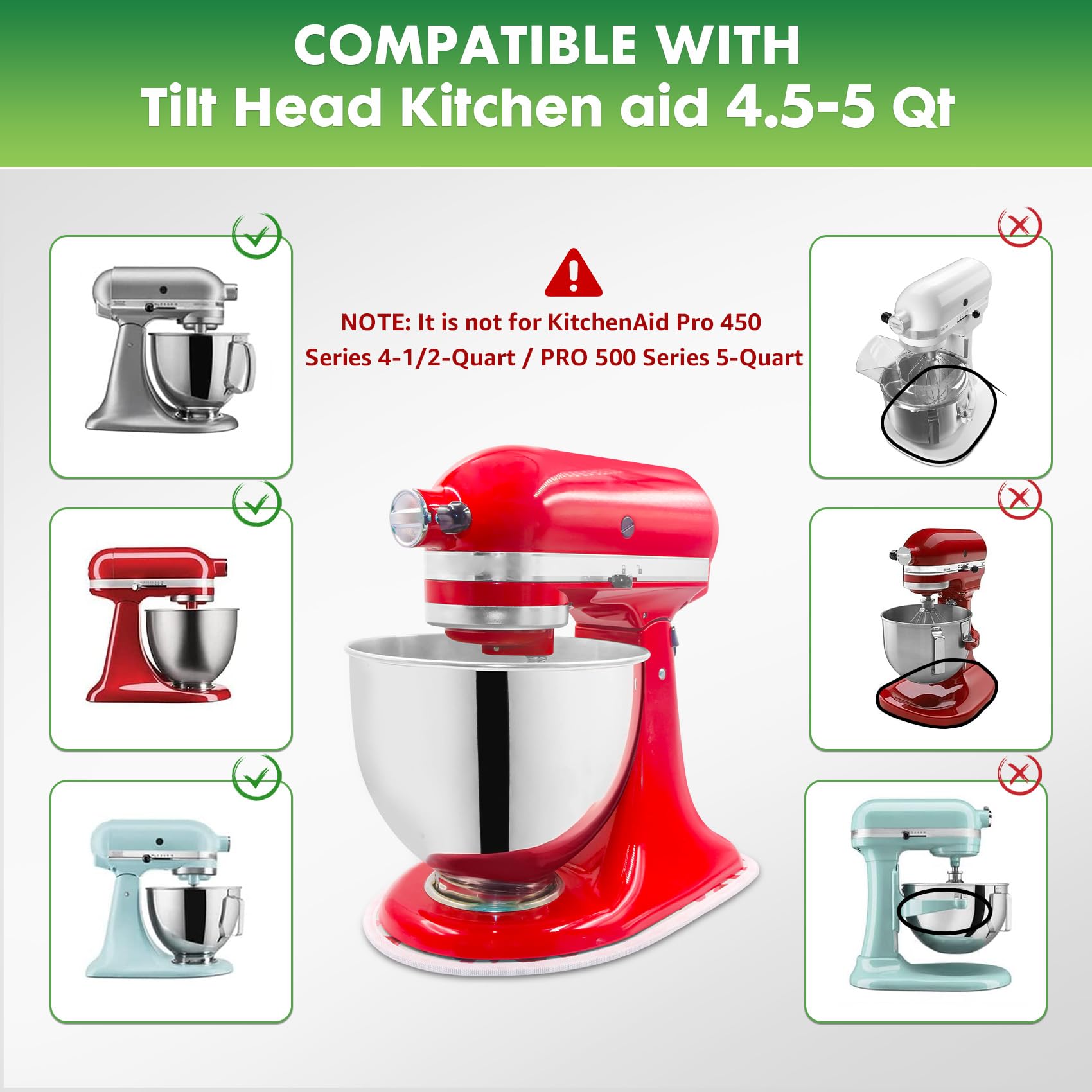 for Kitchen Aid Mixer Sliding Mat - Slider Mat for Kitchen Aid Artisan 4.5-5 Qt Tilt-Head Stand Mixer, Mover Mixer Slider Pad for Kitchen Aid Mixer Attachment Kitchen Appliance Countertop Accessories