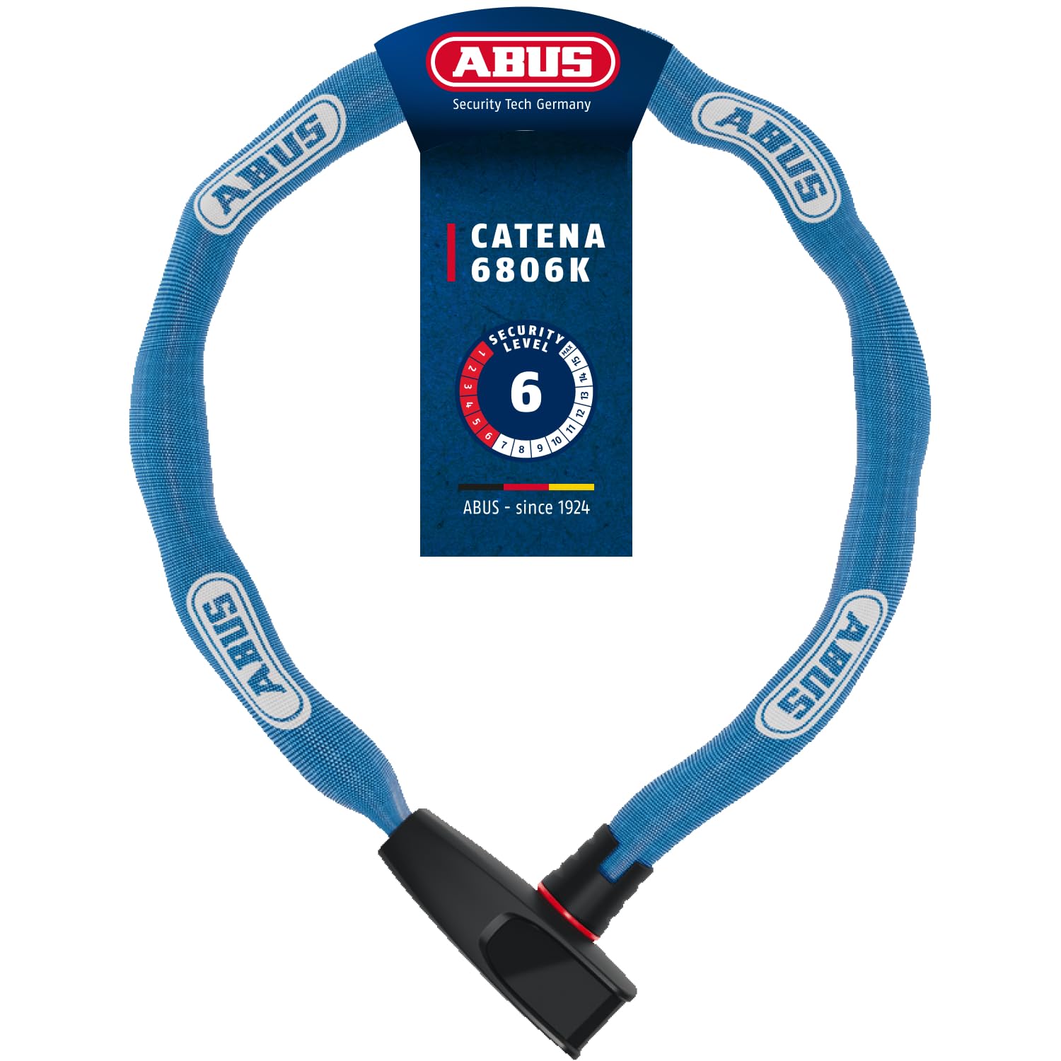 ABUS Catena 6806K chain lock - Lightweight hardened steel bike lock with fashionable textile tube - Square chain with security level 6 — image 1