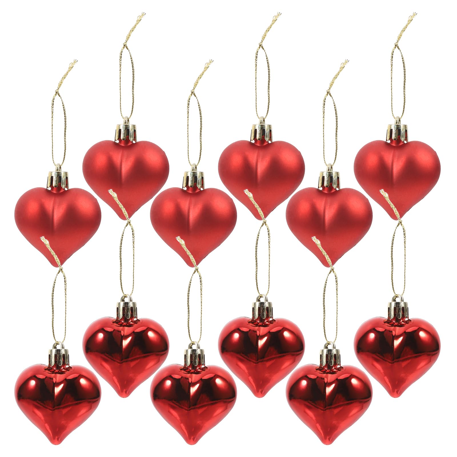 Amosfun 24Pcs Christmas Heart Bauble Holiday Tree Wedding Party Decoration