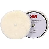 3M Perfect-It Random Orbital Medium Wool Compounding Pad, 6"/150 mm, White, 34125, Orbital Pads for Automotive Compounding and Polishing