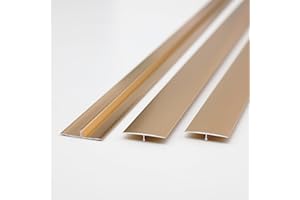Gaahing Aluminum T Molding Floor Transition Strip, T Moulding for Laminate Flooring Planks, Vinyl Floor Transition, Rubber Transition (3Pcs x 2.9ft x 1.6in, Matte Gold)