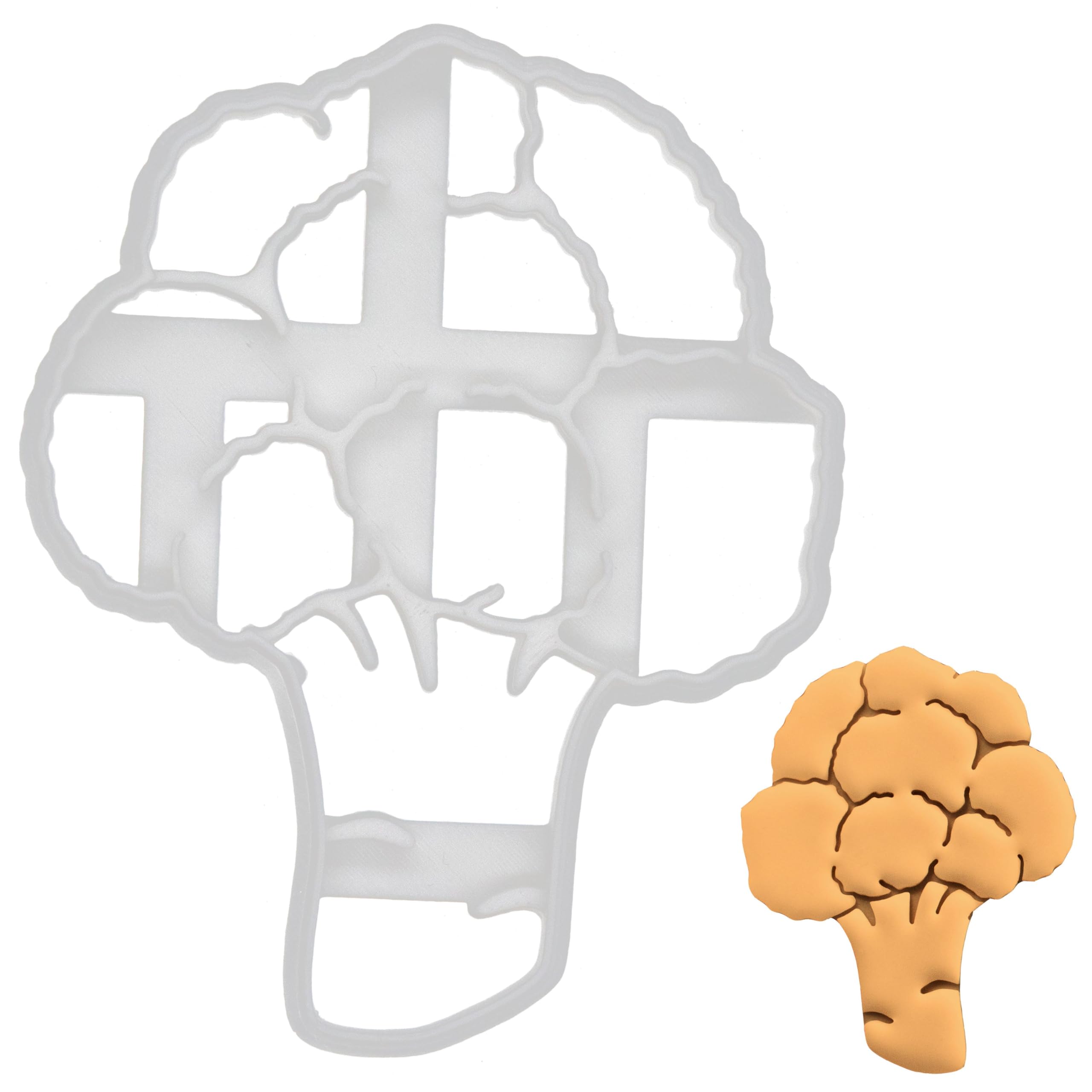 BAKERLOGY Broccoli Cookie Cutter - Detailed Biscuit Cutter Design for Baking and Crafts, Ideal on Fondant, Dough, Clay