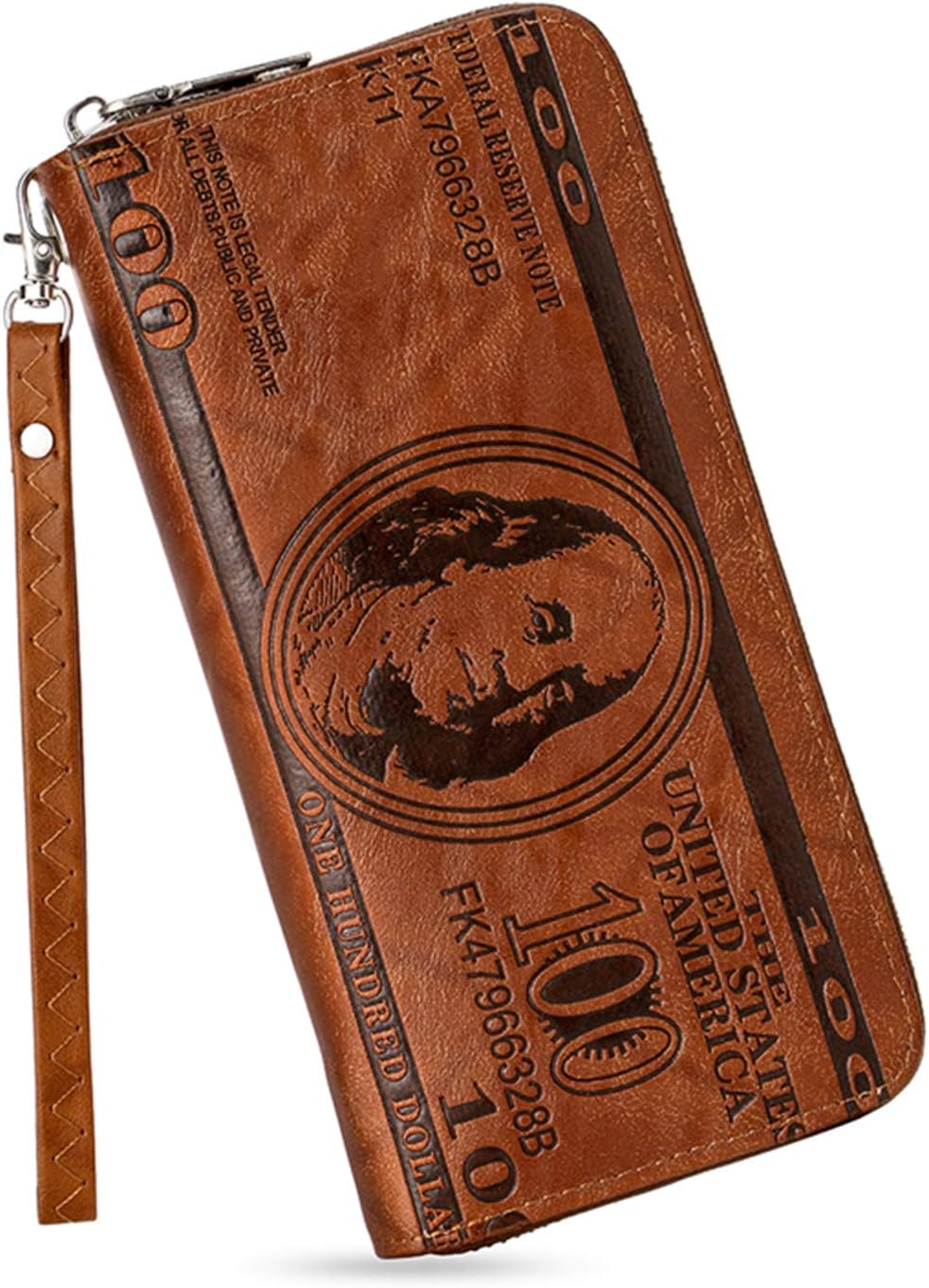 Slim Wallet for Men, OURBAG US $100 Dollar Bill Leather Bifold Card Holder Wallet Purse