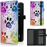CGFGHHUY Check Book Cover for Personal Checkbook Watercolor Dog Paws Pattern Design PU Leather Checkbook Cover for Men Women with Card Slots & Pen Holder and Elastic Strap for Duplicate Checks