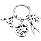 Math Teacher Keychain Engineer Architect Architectural Teacher Coworker Gift Geometry Compass Math Book Ruler Key Ring