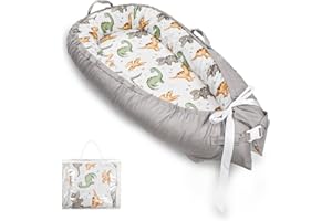 Hooyax Baby Lounger Pillow, Super Soft Breathable Cotton Baby Nests for Newborn, Portable Infant Nest Cover, Reversible Infan
