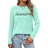 ELDPS St Patricks Day Shirt Women: Lucky Shamrock Long Sleeve Shirt Funny Irish Clover Graphic Tee Tops