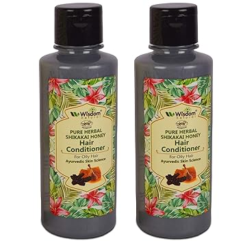 Wisdom Natural Khadi Premium Pure Herbal Shikakai & Honey Hair Conditioner - 210ml (Pack Of 2)
