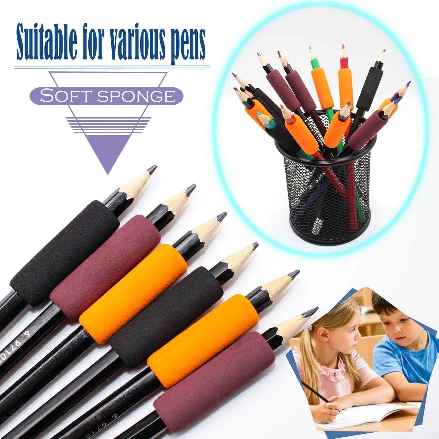 WJUAN 30 Pcs of Foam Pen Grips, 40 mm Length of 3 Colors Rubber Pencil Grips Set - Image 3