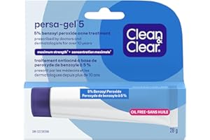 Clean & Clear Persa-Gel 5 Oil-Free Acne Spot Treatment with Maximum Strength 5% Benzoyl Peroxide, Topical Pimple & Acne Medic