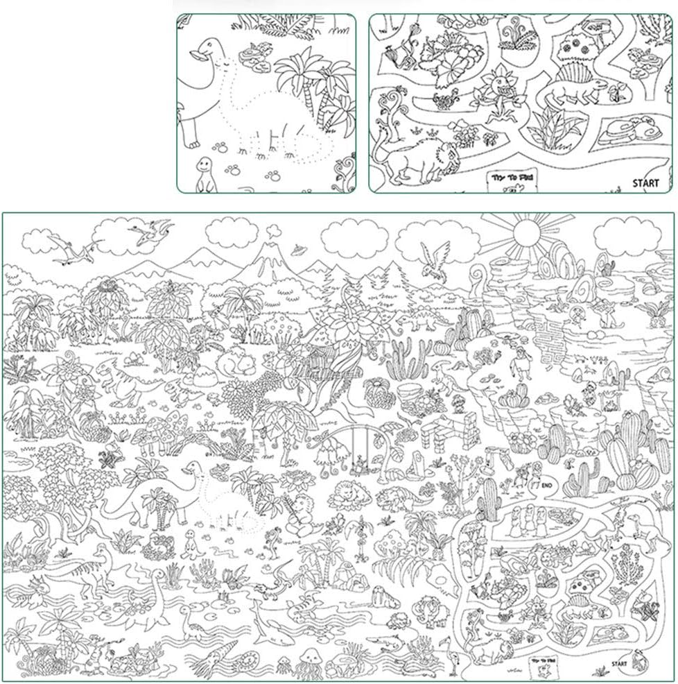 GRANDLIN 45x 31Inch Coloring Poster for Children Coloring Pages for Kids and Adults Gift for Kids Great for Family Time Classrooms Doodle Art for Children