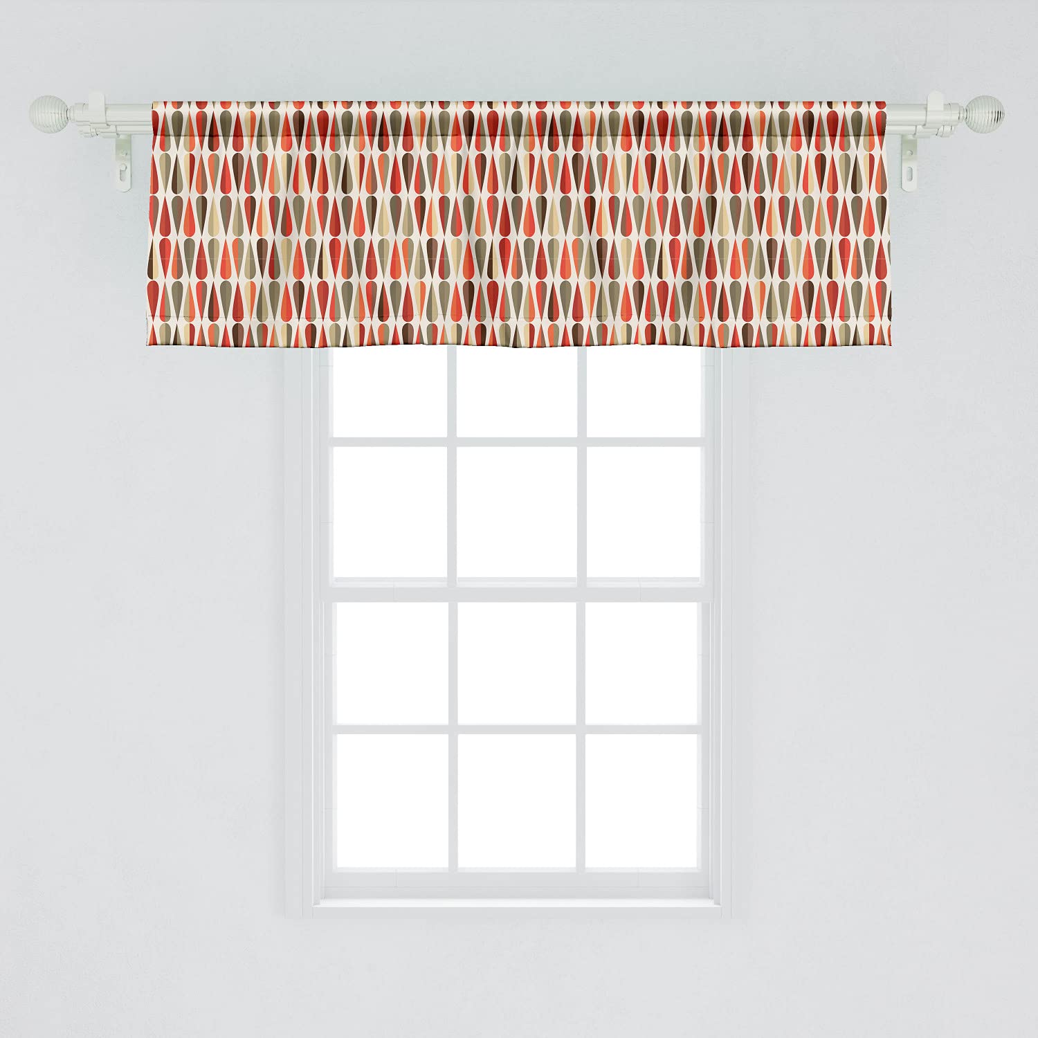 Ambesonne Retro Window Valance Pack of 2, Sixties