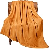 BEDELITE Burnt Orange Throw Blankets for Couch & Bed, 300GSM Luxury Plush Cozy Fleece Blanket 50" x 60", Super Soft Lightweight Fall Blanket for Travel Camping