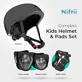 Niftii Kids Helmet with Pads Adjustable Multi-Sport Safety Gear 3-15 Black view 2