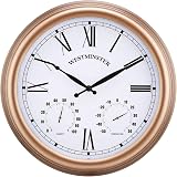 HomeZone 40cm Outdoor Garden Wall Clock 3-in-1 Thermometer & Hygrometer view 3