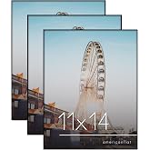 Americanflat 11x14 Picture Frame 3-Pack - Black | Front-loading design, Shatter-resistant glass, fits photos, posters and art