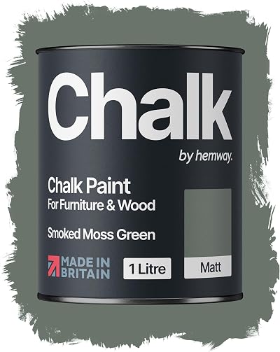 Hemway Smoked Moss Green Chalk Paint 1L Matt Finish Furniture & Walls
