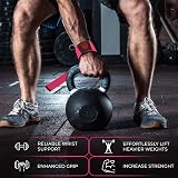 WFX Weight Lifting Straps Wrist Support Padded Neoprene Pink view 6