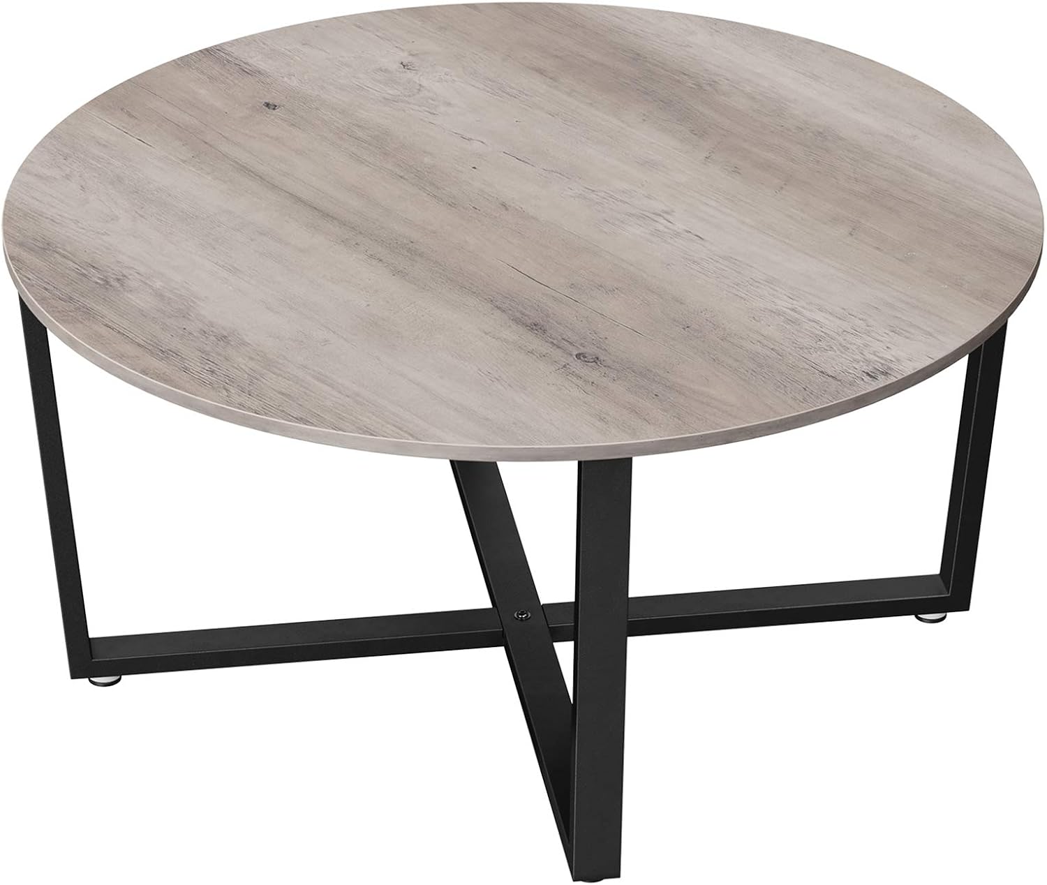 VASAGLE Table Basse Ronde, Table de Salon, Style Industriel, Cadre en