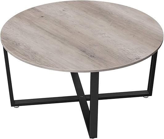 Vasagle Table Basse Ronde Table De Salon Style Industriel Cadre En Metal Robuste Facile A Assembler Pour Salon Chambre Grege Et Noir Lct088b02 Amazon Fr Cuisine Maison