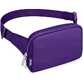 Bomvabe 2L Everywhere Belt Bag for Women Men, Large Fanny Pack with Adjustable Strap 55", Waist Bag with Multiple Pockets, Crossbody Bag Water-resistant for Travel Gym Sports Running Hiking, Purple