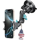 CARMOUNT TitanX100 – Suction Cup Phone Mount for Car & Truck – Heavy Duty Metal Phone Holder, Windshield Phone Mount for iPhone, Android, GPS & All Devices