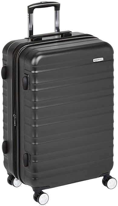 AmazonBasics - Hochwertiger Hartschalen-Trolley mit eingebautem TSA-Schloss und Laufrollen, 78 cm, Schwarz