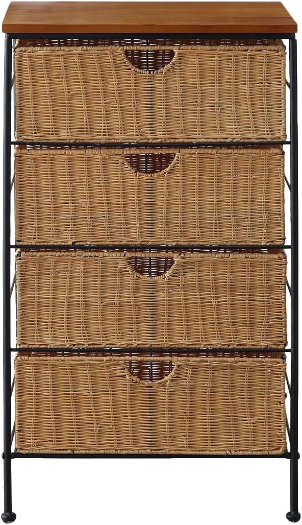 Four Drawer Wicker Storage Cabinet Amazon Ca Home Kitchen