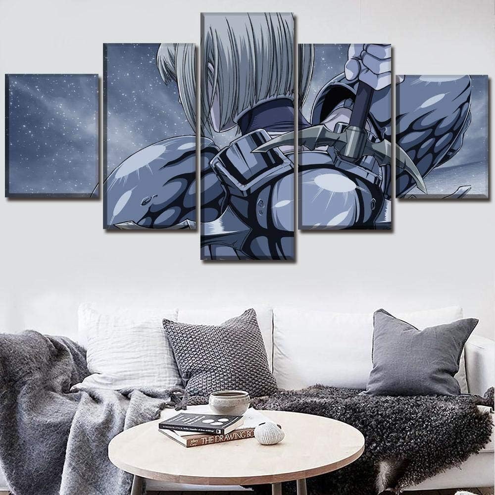 XIAOAGIAO 5 Canvas Prints Canvas HD Prints Pictures Home Decorative Living Room Framework 5 Pieces Anime Claymore Paintings Wall Art Modular Poster Paintings on Canvas