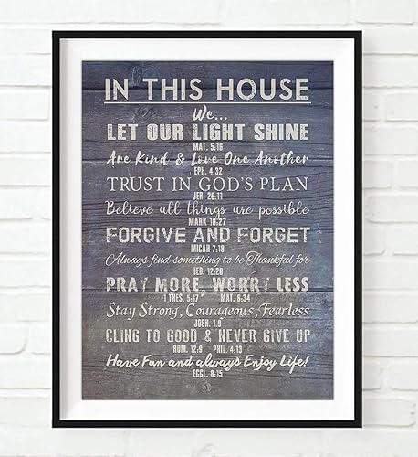 Amazon Com Christian Bible Verses Family Rules In This House