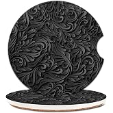 COYEUX Absorbent Car Cup Holder Coaster 2 Pack, Funny Car Accessories Interior, 2.56
