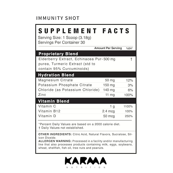 KARMA NUTRITION IMMUNITY SHOT IN BERRY RAZZ FLAVOR